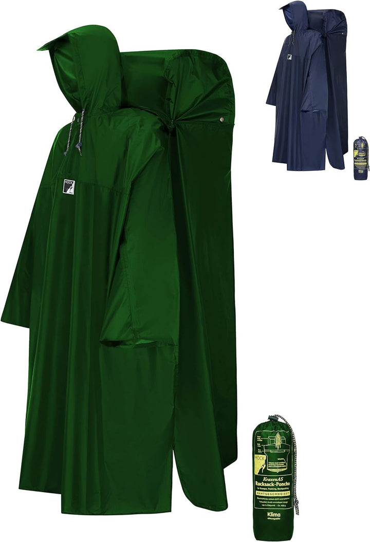 HOCK Regenponcho Wandern 'Kraxen AS' mit Rucksack Regenschutz – Herren & Damen Regencape Atmungsakti