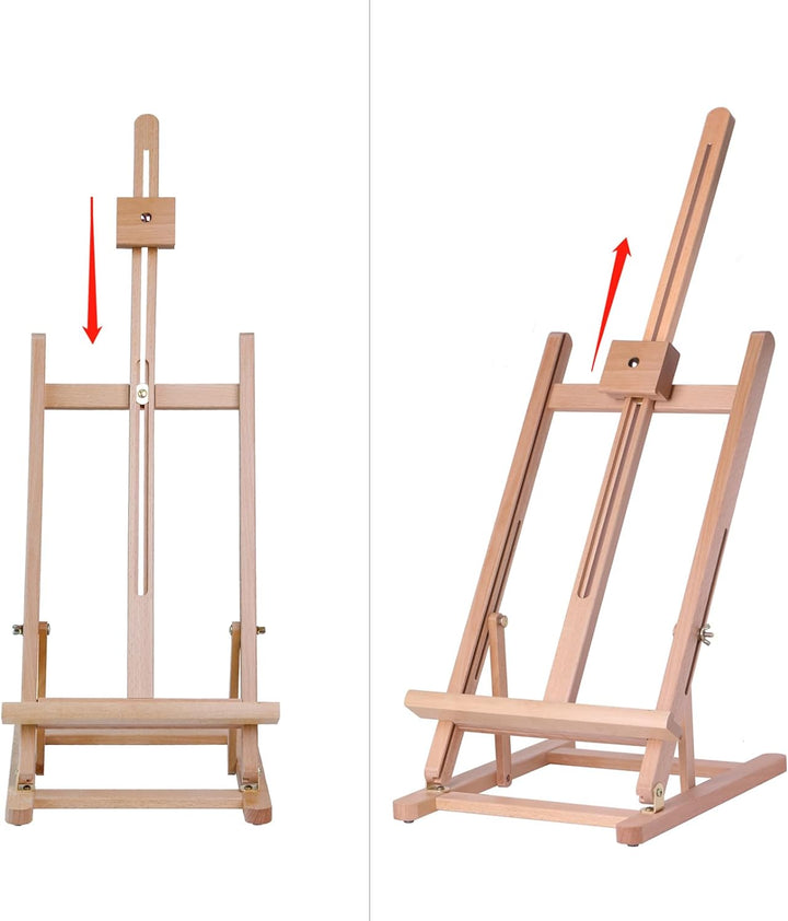Staffelei Grosse Tischstaffelei Malstaffelei aus Buche für Leinwand bis 62 cm hoch