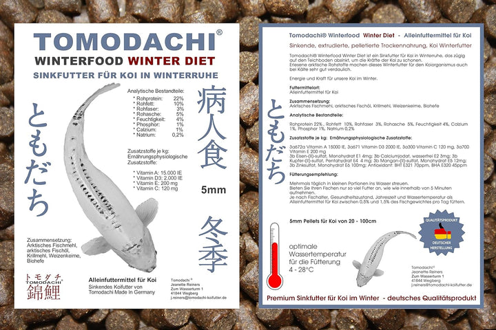 Winterfutter Koi Sinkfutter Koifutter für den Winter arktische Rohstoffe gut verdaulich bei Kälte En