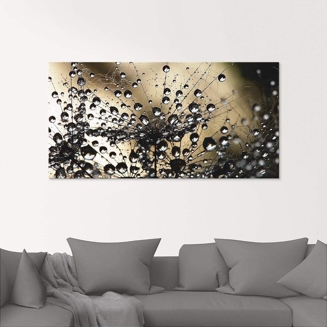 ARTland Glasbilder Wandbild Glas Bild einteilig 50x50 cm Quadratisch Natur Botanik Blumen Pusteblume
