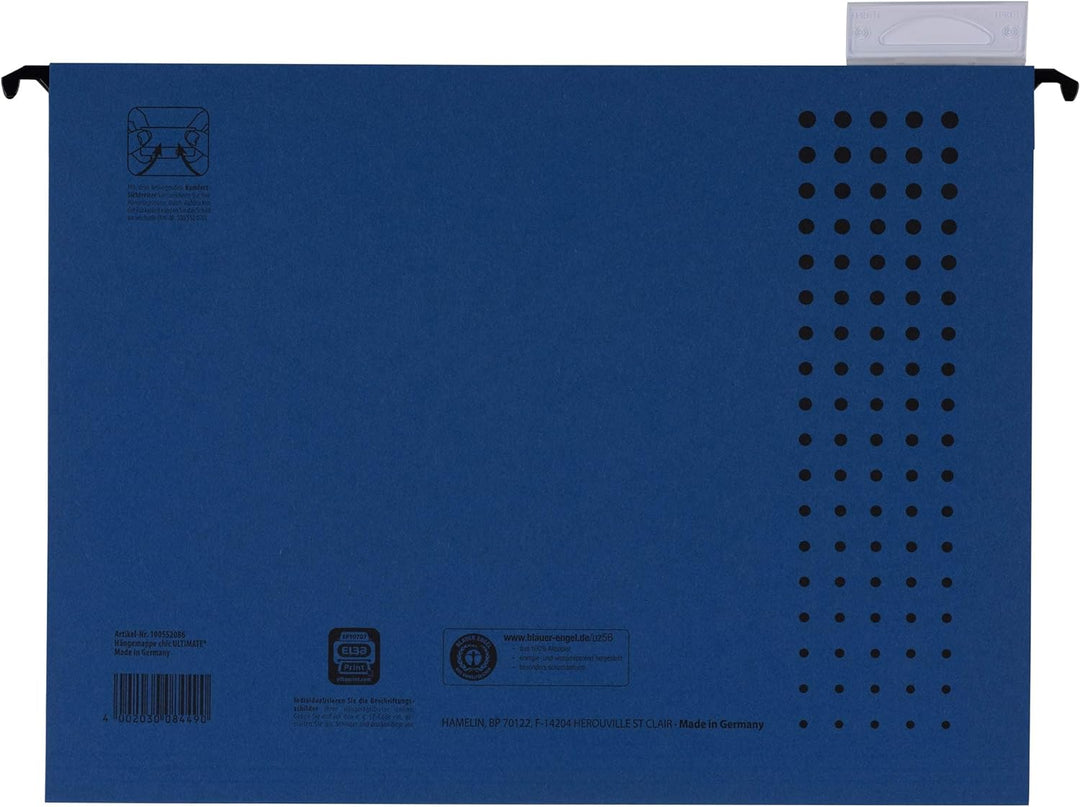 ELBA Hängemappe chic für A4, aus Karton, seitlich offen, dunkelblau, 25er Pack Hängemappe dunkelblau