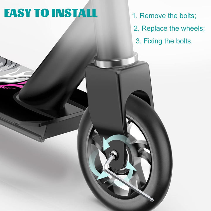 DBREAKS Stunt Scooter Rollen, 2 Stück Scooter Ersatzräder, 120mm Scooter Räder mit ABEC, 9 Kugellage