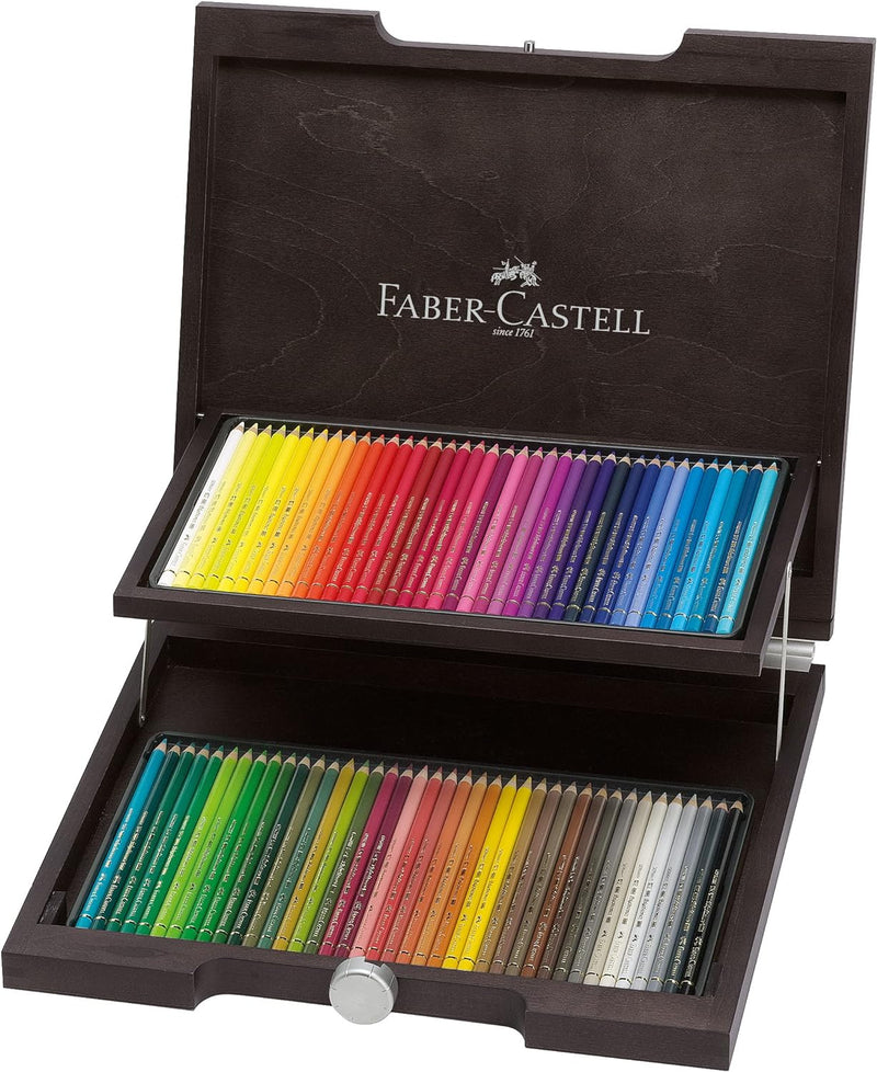 Faber-Castell 110072 - Buntstifte Polychromos, im 72er Holzkoffer Holzkoffer 72-teilig, Holzkoffer 7