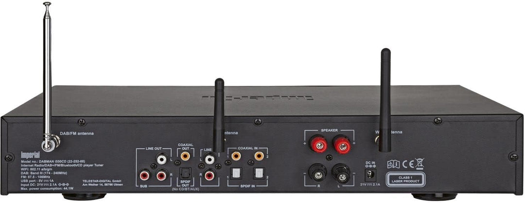 Imperial DABMAN i550 CD HiFi-Verst?rker Internetradio (DAB+/DAB/UKW/WLAN, Bluetooth, Streaming Diens