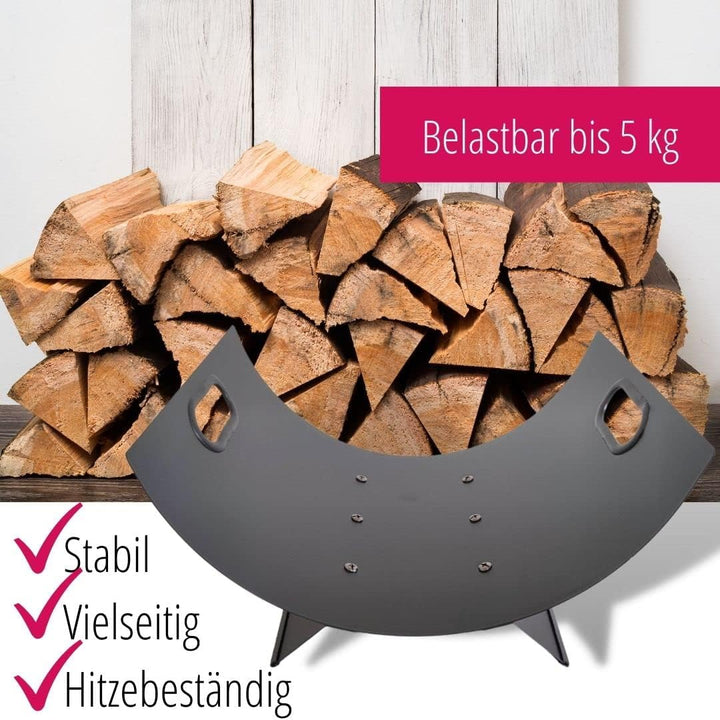 SULENO - Holzkorb DOVER 41x33 cm Aufbewahrungskorb Kaminholzkorb Brennholzkorb Feuerholzkorb, Stahl