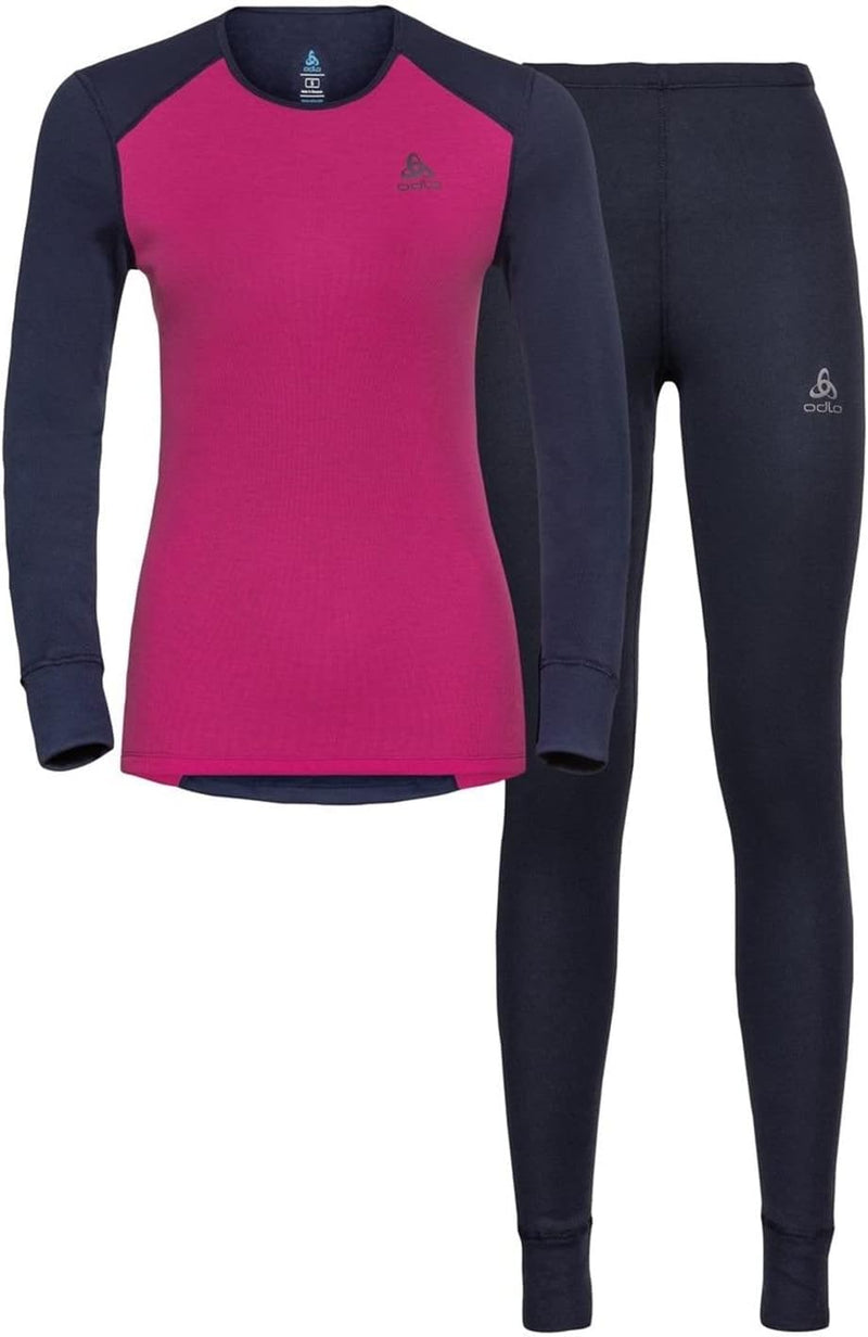 Odlo Damen Funktionsunterwäsche Set Active WARM ECO L Dark Sapphire - Beetroot Purple, L Dark Sapphi