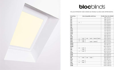 Bloc Jalousien für Velux Dachfenster, weisser Aluminiumrahmen, cremefarbene Verdunkelung, M08 M08 We