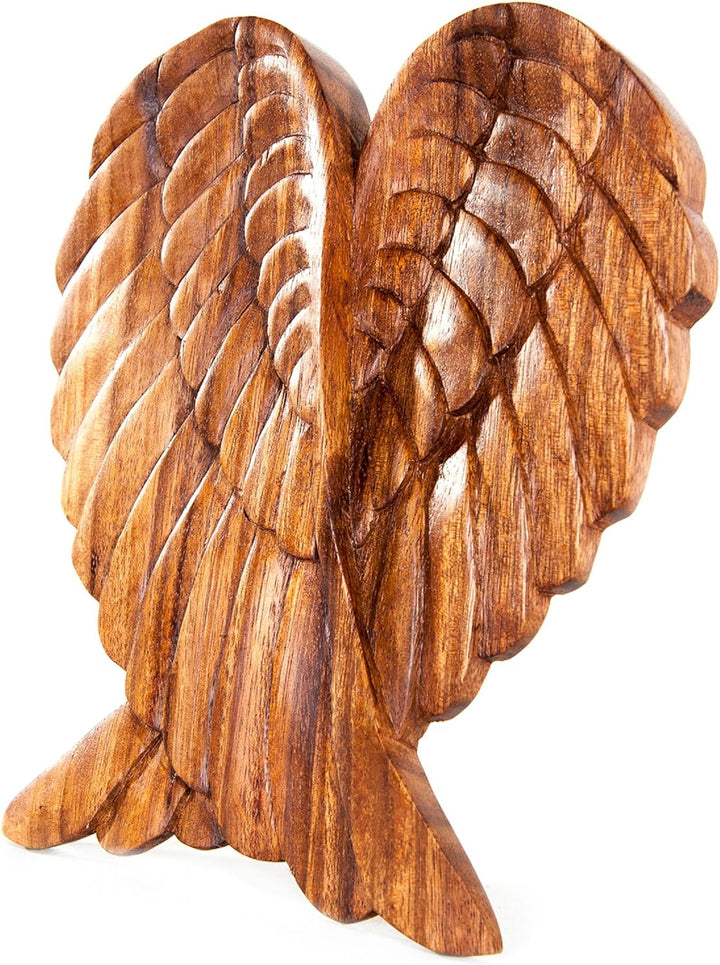 Windalf Engel Dekor Holzbild Wandrelief Amanda 22 cm Engels Flügel Holzornament Bohemian Wandojekt H