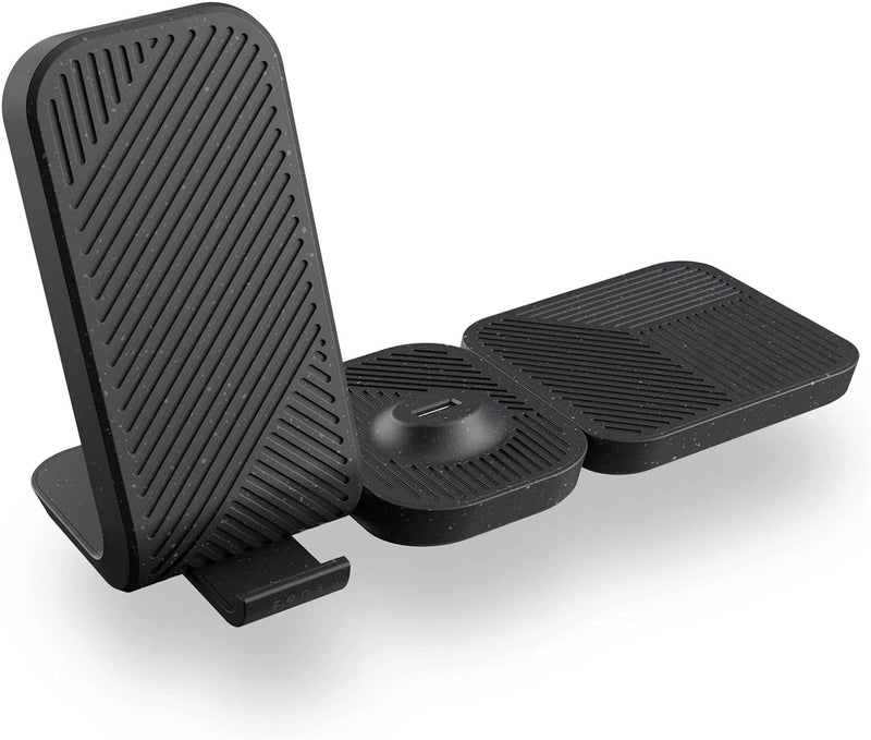 ZENS Modular Series - 15W Stand Wireless Charger Basisstation (Apple & Samsung Fast Charging, Qi-Zer