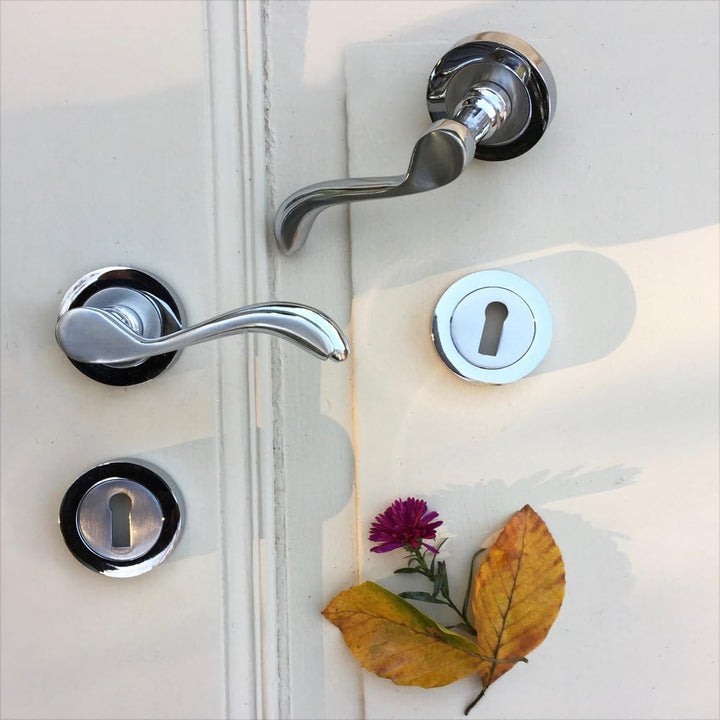 Antikas - Top Qualität - Klinken Garnitur Chrom Edelstahl Türbeschläge Innentüren - Büro