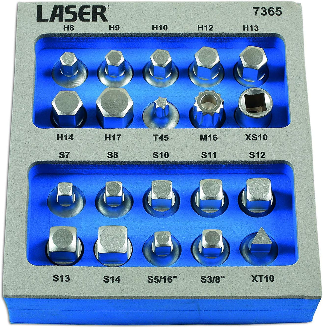 Laser 7365 Ölwannen-Schraubenschlüssel-Set, 3/8 Zoll D, 20-teilig