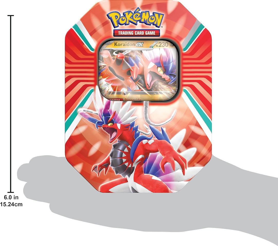 Pokémon Paldea-Sammlerstücke, Pokémon, Koraidon, eine holographische Karte und Vier Umschläge, itali