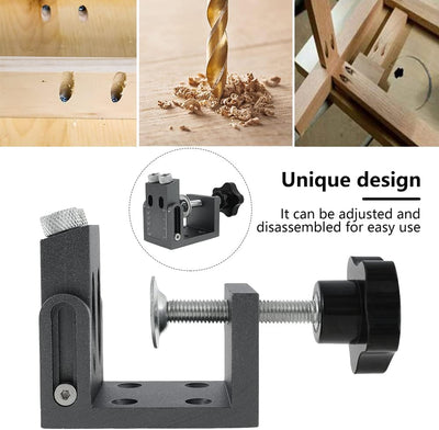 Pocket Hole Jig Set, Taschenloch Bohrschablone, 52 Stück Multifunktion Bohrer-Locator Schrägloch Boh