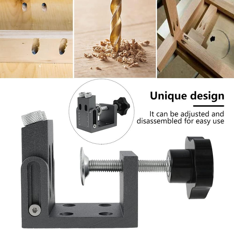 Pocket Hole Jig Set, Taschenloch Bohrschablone, 52 Stück Multifunktion Bohrer-Locator Schrägloch Boh