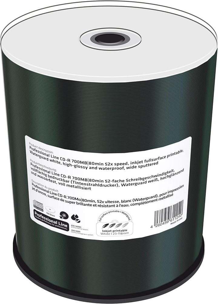 MediaRange Professional Line CD-R 700MB|80min 52-fache Schreibgeschwindigkeit, vollflächig bedruckba
