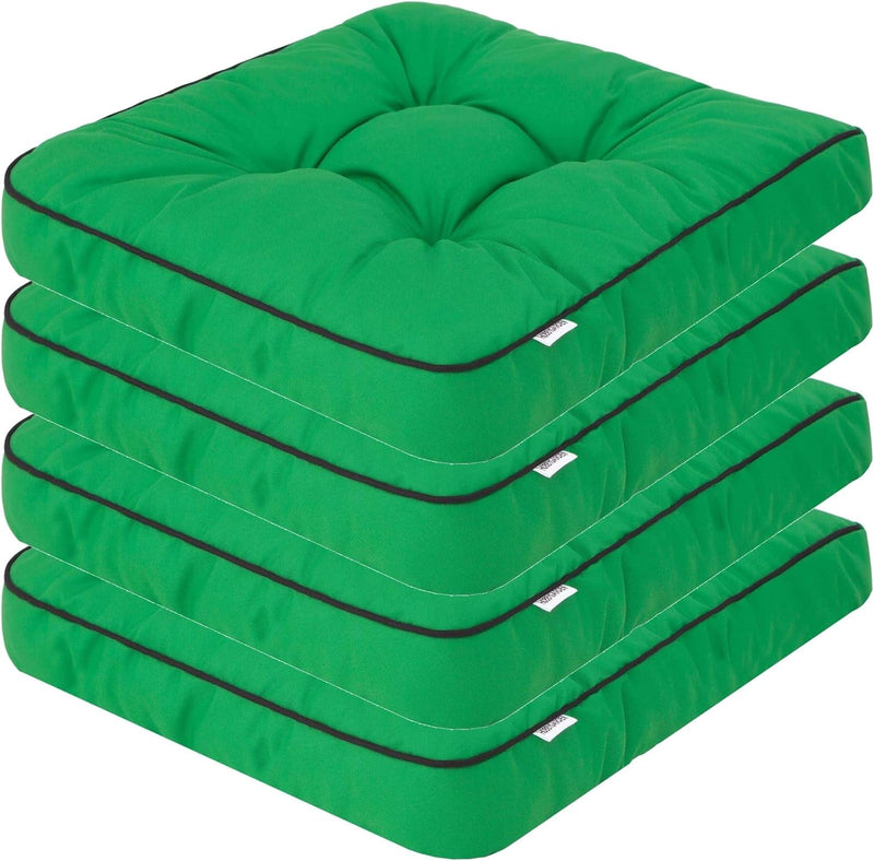 PillowPrim 4er Set Stuhlkissen 49x47 cm Sitzauflagen Polsterauflagen Outdoor/Indoor Aussen/Innen Gar