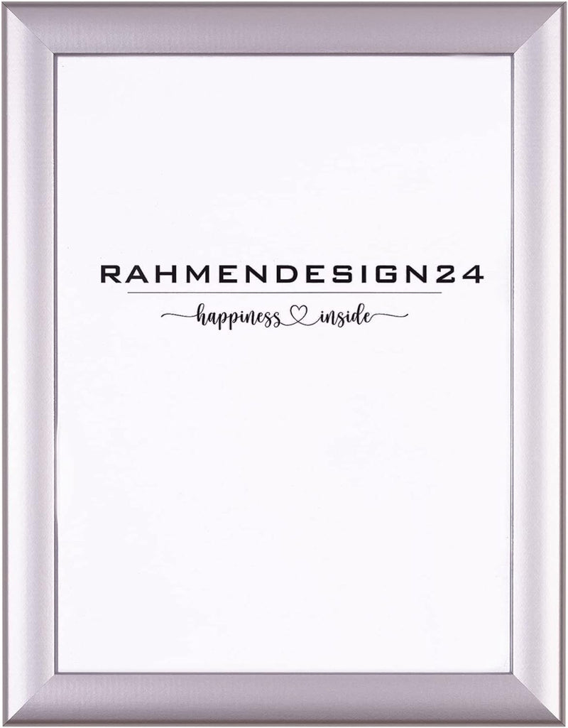 Rahmendesign24 Bilderrahmen Fiona 50x70 (POSTERFORMAT) Alu geschliffen Fotorahmen, Wechselrahmen, Po