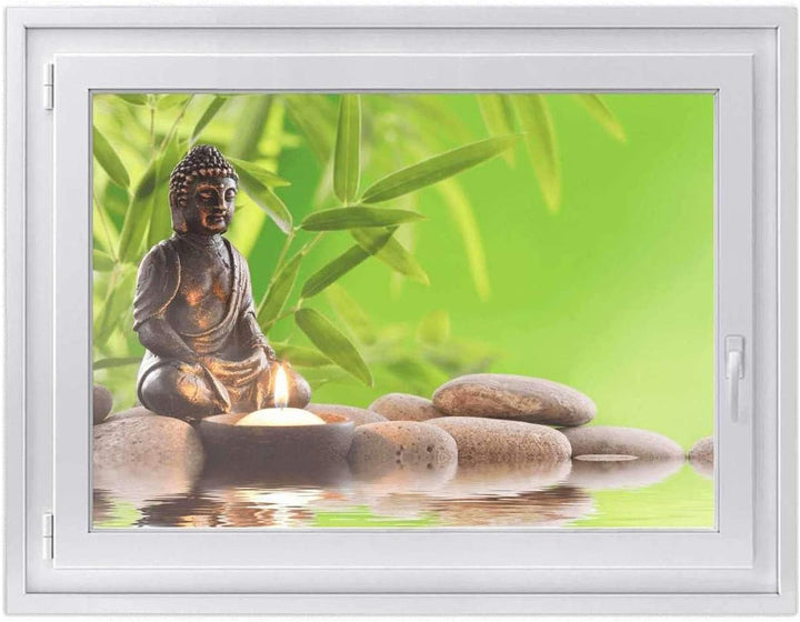 Fensterdeko I Sichtschutz Fenster-Sticker Selbsthaftend I Dekofolie für Bad, Küche, Kinderzimmer - W