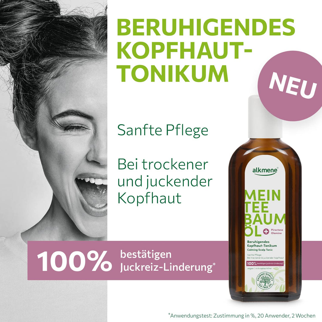 alkmene Mein Teebaumöl Kopfhaut Tonikum 6x 250 ml Juckreiz Linderung 100% bestätigt - naturreines Te
