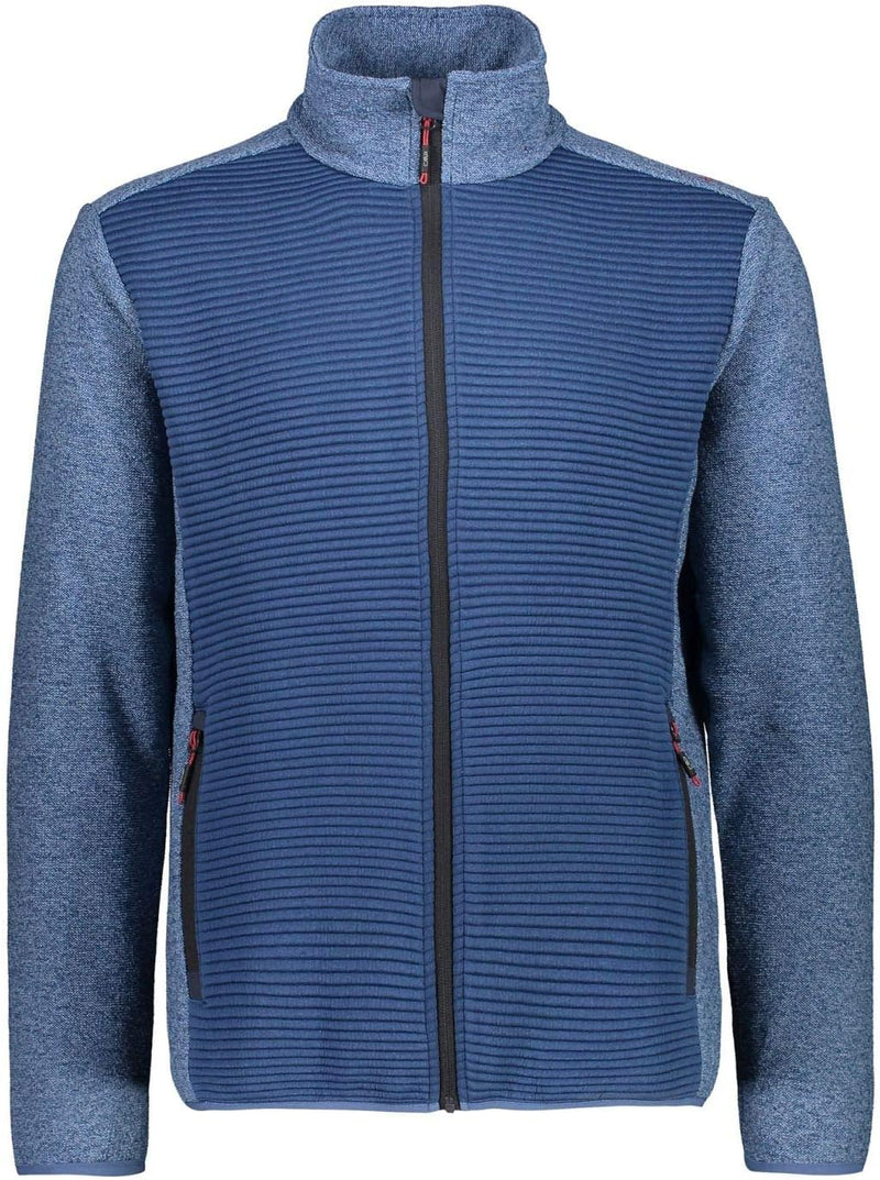 CMP Herren Fleece Knittech Jacke Fleecejacke Fleecepullover 58 Blau, 58 Blau