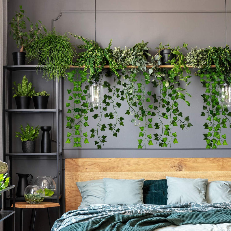 Yatim Künstliche Pflanzen, grüne Kette, Wandbehang, Blätter, für Zuhause, Zimmer, Garten, Hochzeit,