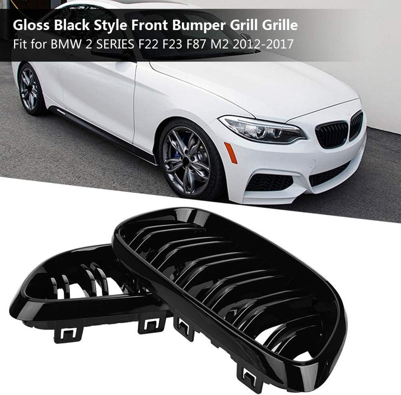 Broco 1 Paar Gloss Black Design Frontstossstange-Grill-Grill for BMW 2 Serie F22 F23 F87 M2 2012-201