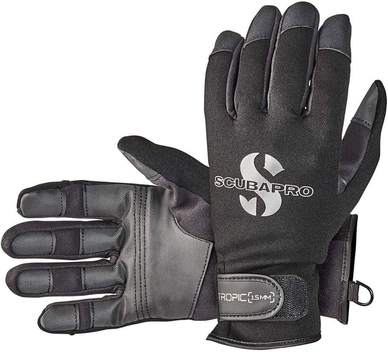 SCUBAPRO Tropic Tauchhandschuh, 1,5 Mm Handschuhe S Schwarz, Grau, S Schwarz, Grau