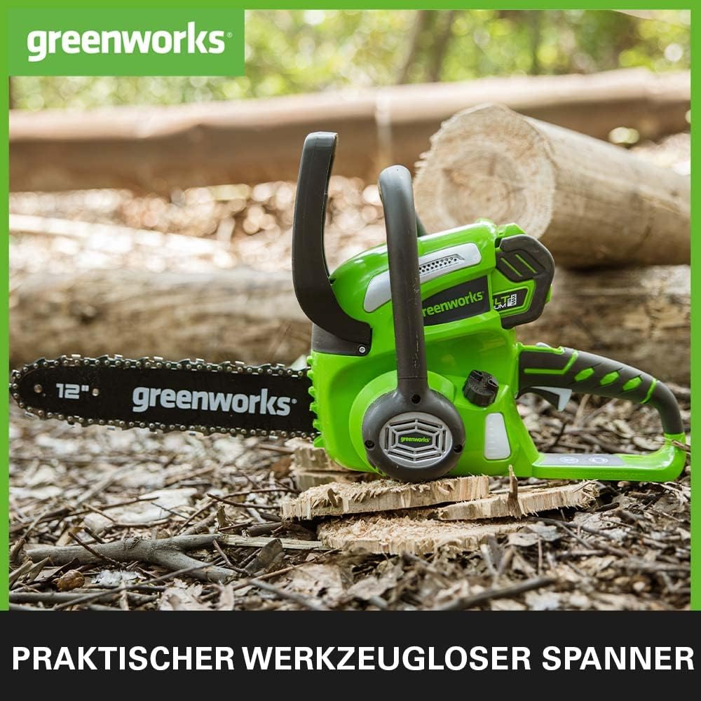 Greenworks G40CS30K2 Akku Kettensäge mit Akku und Ladegerät, 30 cm Blattlänge, 4,2 m/s Kettengeschwi