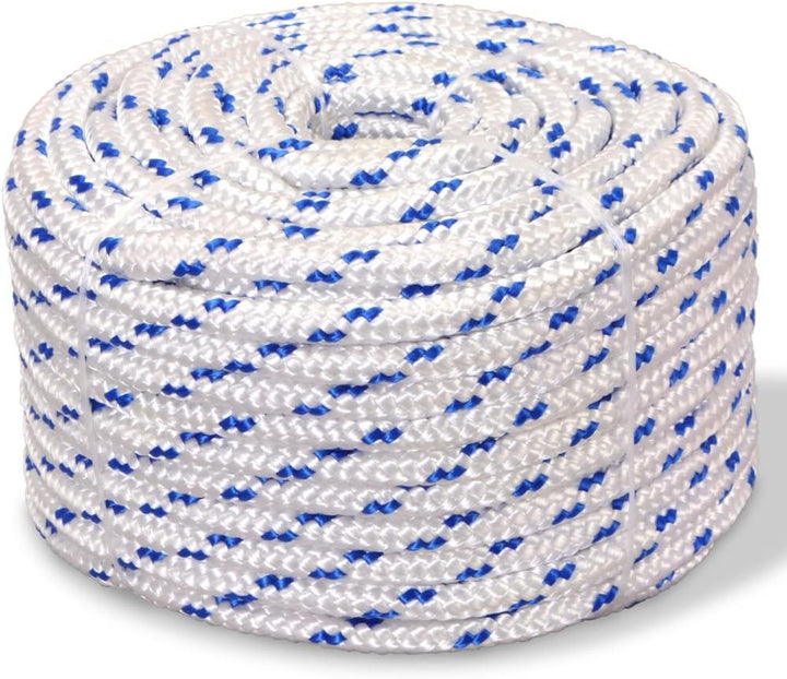 Festnight Bootsseil Polypropylen 12 mm 50 m Weiss