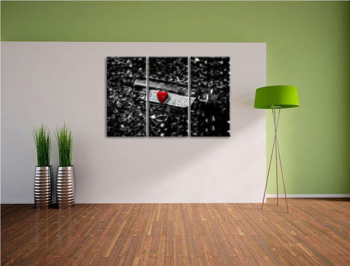 romantische Flaschenpost NewArt 3-Teiler Leinwandbild 120x80 Bild auf Leinwand, XXL riesige Bilder f