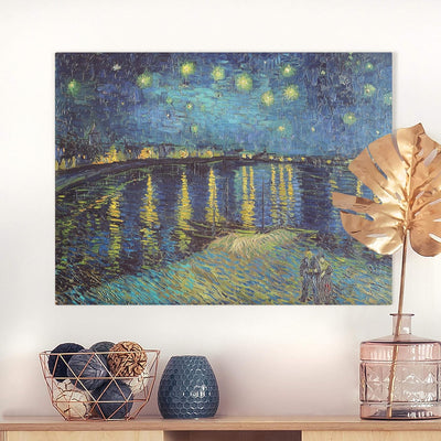 Bilderwelten Leinwandbild Vincent Van Gogh - Sternennacht über der Rhône Querformat 30 x 40 cm 30cm