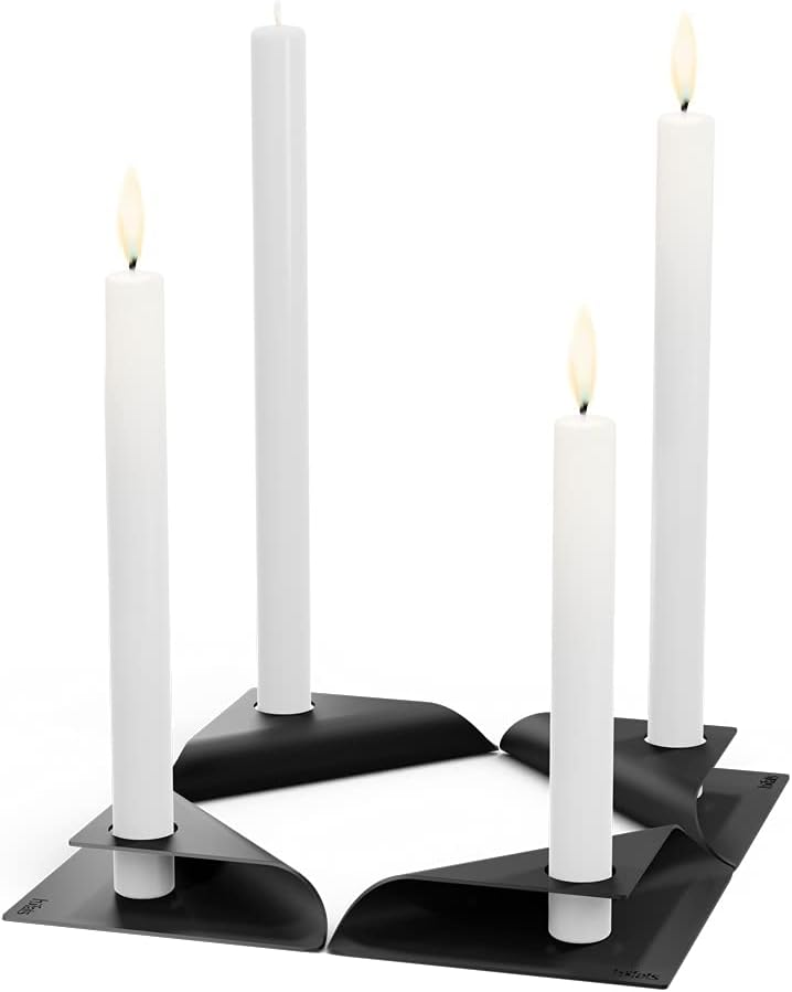 höfats - Square Candle - Kerzenhalter aus Edelstahl für Stabkerze 20-24mm - Kerzenständer in schwarz