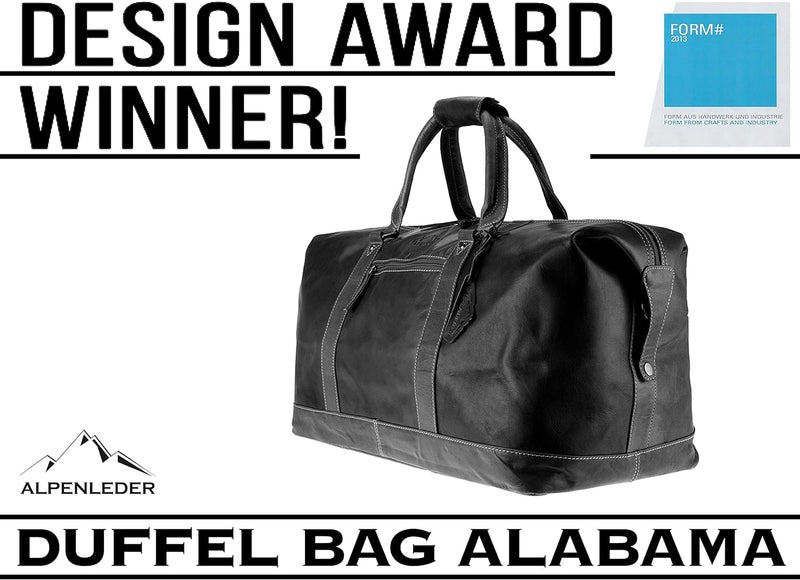 Weekender Alabama | Echtes Büffel-Leder | Design Award Winner | Reisetasche Duffel Bag Herren Damen