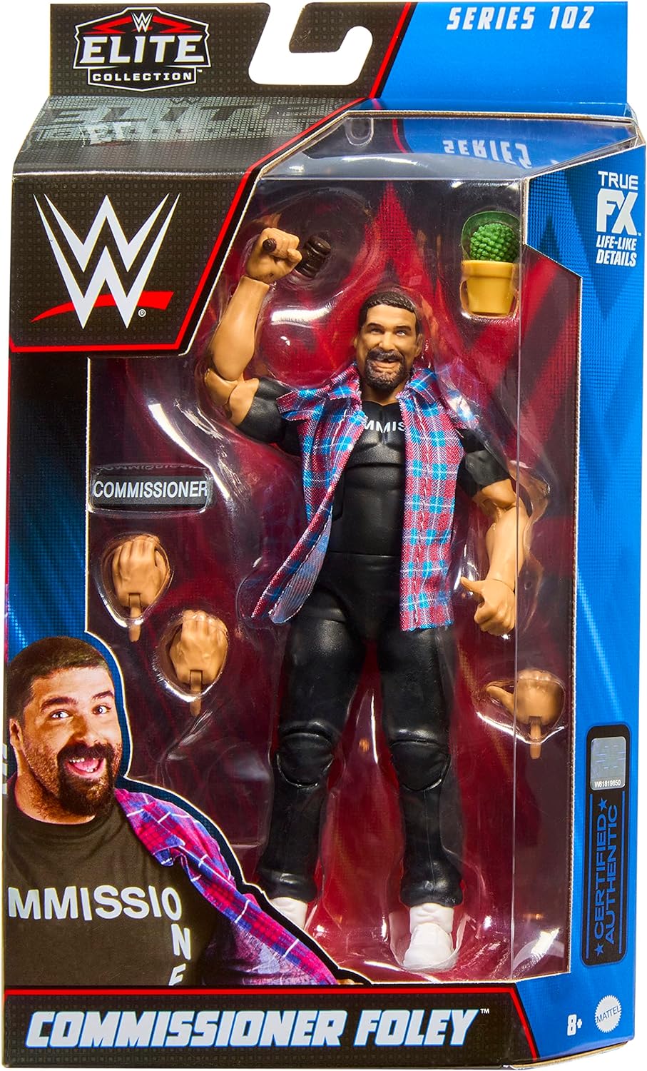 WWE Commissioner Mick Foley Elite Series Mattel 102 Wrestling Figure