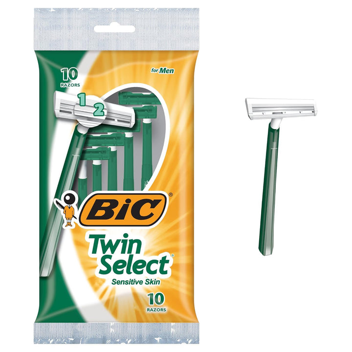 Bic Twin Select, Sensitive Skin, Disposable Shaver for Men, 10-Count Packages (Pack of 3) by Bic BEA