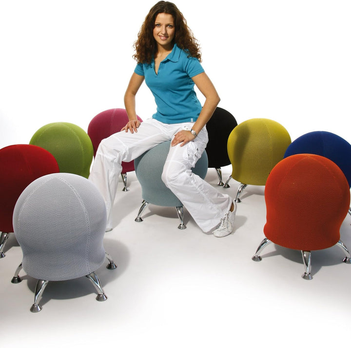 Topstar Sitness 5, Fitnesshocker mit Gymnastikball, Fitnessball, Ballhocker, Sitzalternative, rot, R