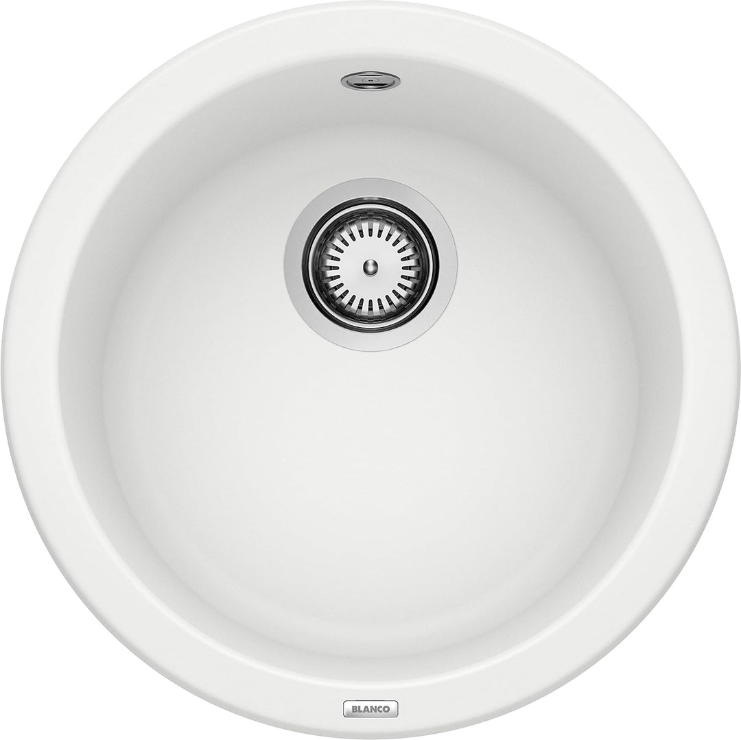 BLANCO RONDO | SILGRANIT weiss | Einbauart: Einbau von Oben | ohne Ablauffernbedienung | 45er Unters