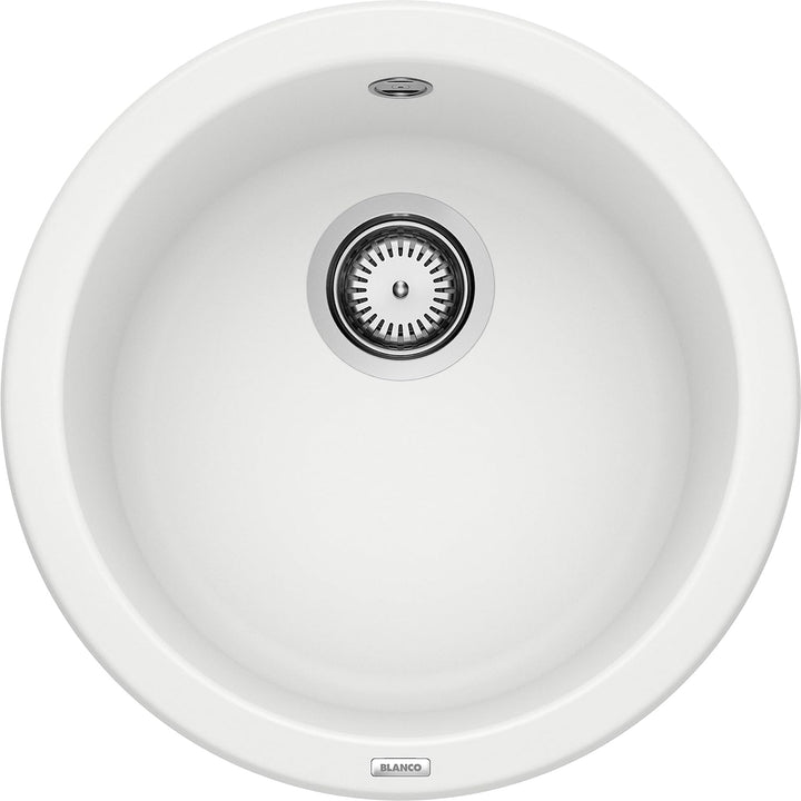 BLANCO RONDO | SILGRANIT weiss | Einbauart: Einbau von Oben | ohne Ablauffernbedienung | 45er Unters