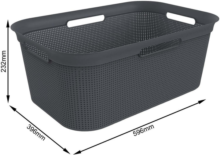 Rotho Brisen Wäscheset 2tlg. 50l, 41l, Kunststoff (PP) BPA-frei, anthrazit, 50l, 41l, Anthrazit