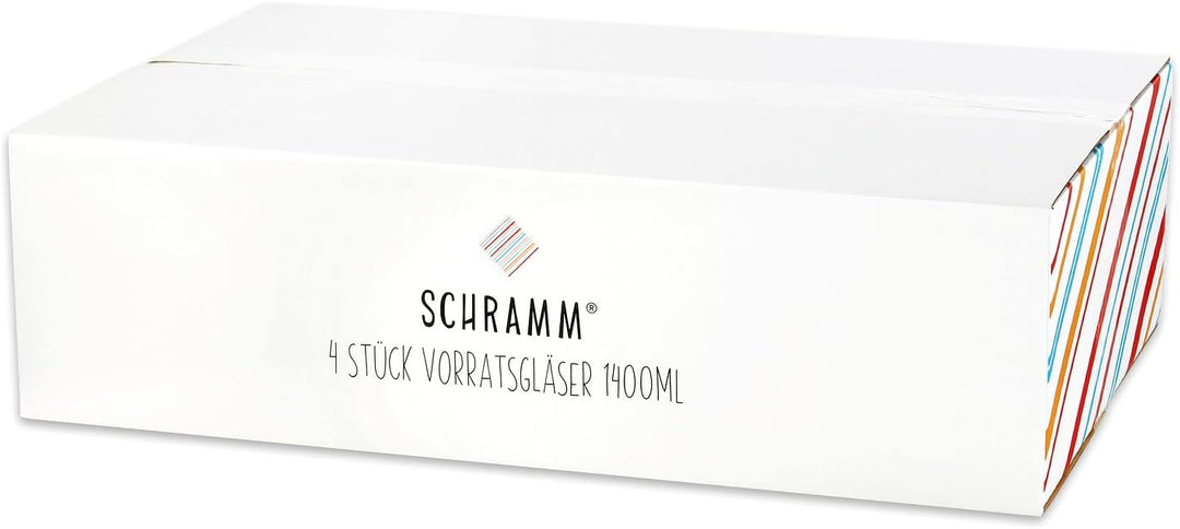 Schramm® 4 Stück Vorratsgläser Set mit Bambus Deckel in 6 verschiedenen Grössen Vorratsdosen stapelb