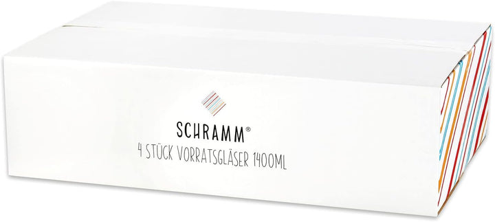 Schramm® 4 Stück Vorratsgläser Set mit Bambus Deckel in 6 verschiedenen Grössen Vorratsdosen stapelb