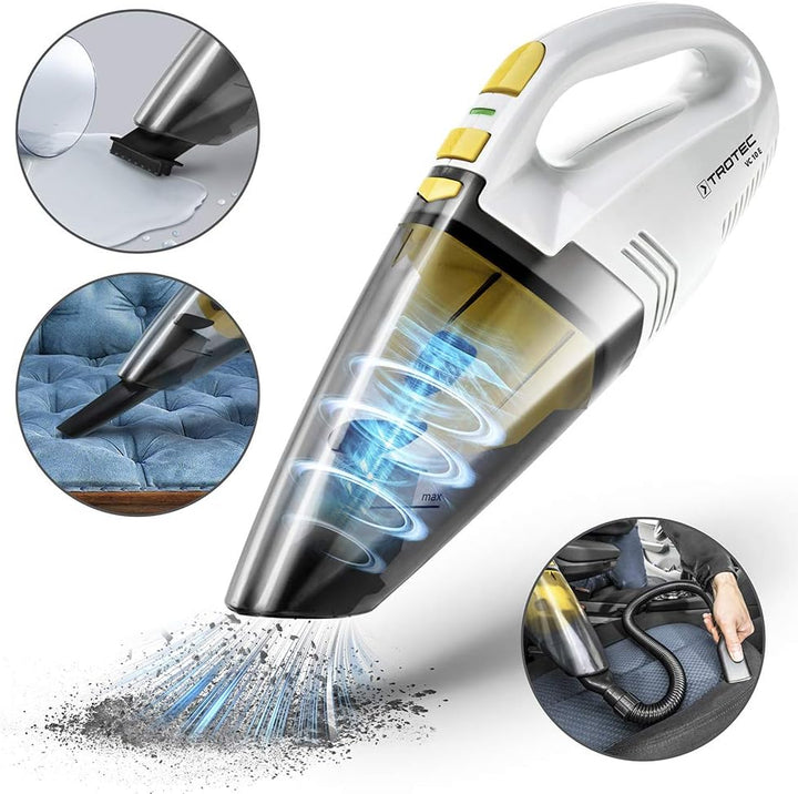 TROTEC Akku Handstaubsauger VC 10 E – Nass & Trocken Handsauger – 7,4 V Li-Ionen Akku, 40 W, 400 ml