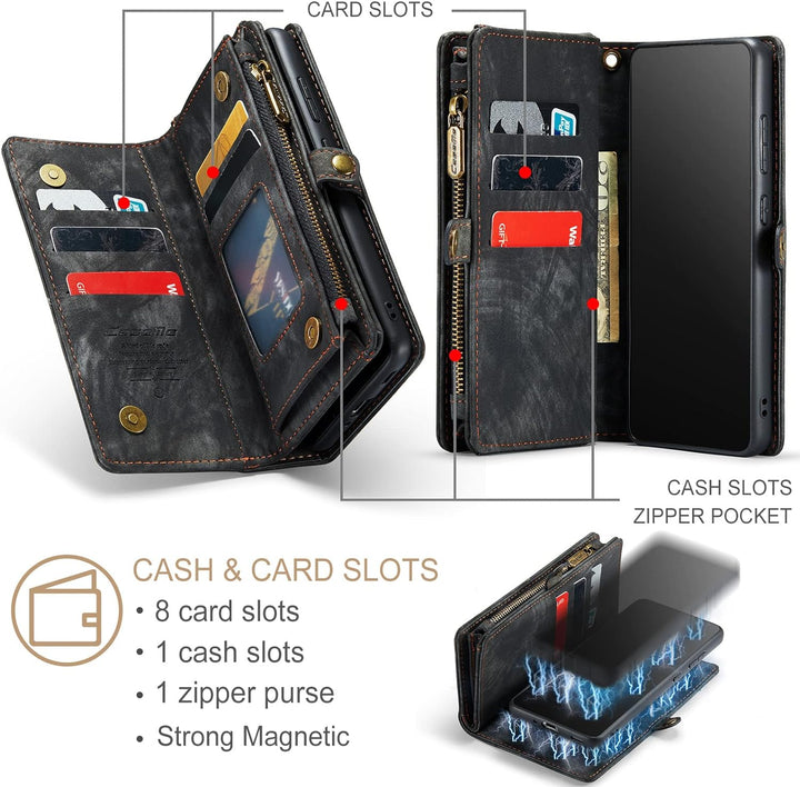 UFinetech Samsung A33 Hülle, Flip Leder TPU Stossfest Kartenfach Tasche Samsung Galaxy A33 5G Handyh