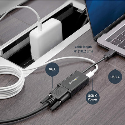 StarTech.com USB-C auf VGA Adapter mit Power Delivery - 1080p USB Typ-C auf VGA Monitor Video Konver