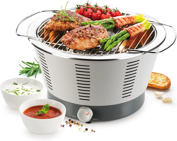 Tescoma PARTY TIME Power-Grill | Turbo-Lüfter & Schnellstart | Rauchfreies & Sicheres Grillen | Einf