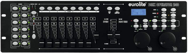 EUROLITE DMX Operator 240 Controller | Pult für 12 Geräte (jeweils max. 20 DMX-Kanäle), mit 2 Jogwhe