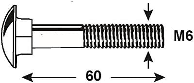 Connex Schlossschrauben M6 x 60 mm, Edelstahl, DIN 603, 1000 g, KL4540660, M6 x 60 mm