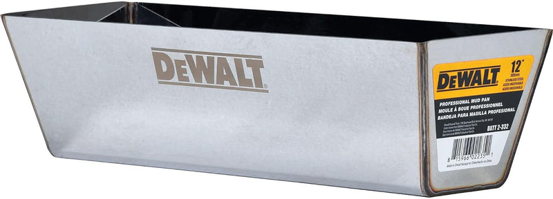 DEWALT 12" Drywall Mud Pan | Stainless Steel | DXTT-2-332 12 Inch, 12 Inch