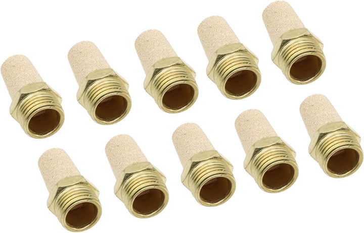 Pneumatik Schalldämpfer aus Sinterbronze 1/4" 10er Set Druckluftschalldämpfer Industriequalität (10,