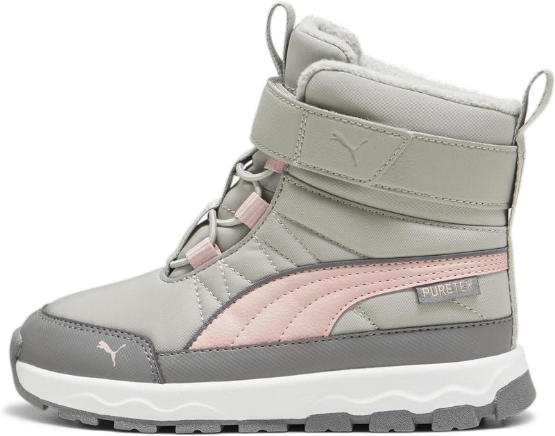 PUMA Unisex Kinder Evolve Boot Puretex Ac+ps Sneaker 28 EU Smokey Gray Future Pink Puma White, 28 EU